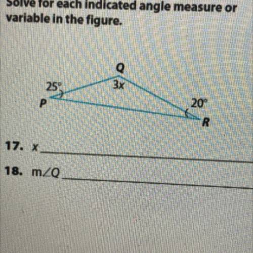 WILL GIVE BRAINLIEST PLEASE ANSWER FAST Solve for each indicated angle measure or

variable in the