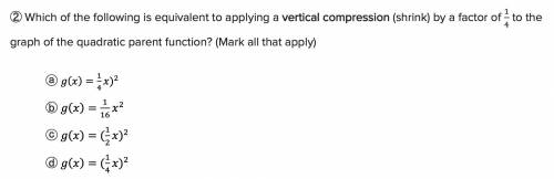 Which of the following is equivalent to applying a vertical compression (shrink) by a factor of 14