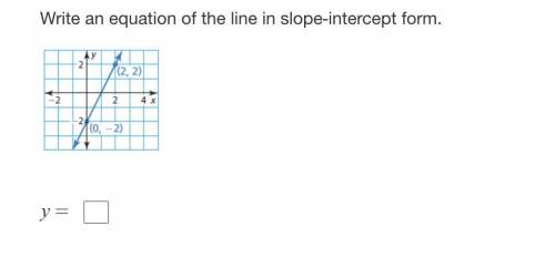 HELP ASAP PLEASE! I need to write an equation of the line in slope-intercept form.