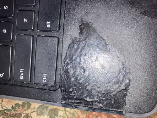 What do I do if I spilled nail polish on my Chromebook

Yeah... I might have scratched it too but