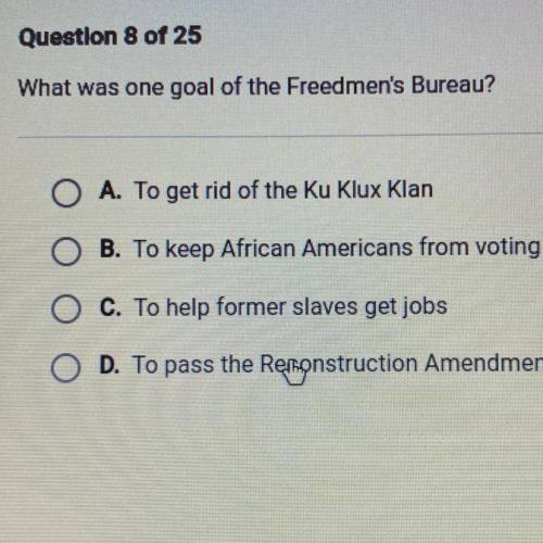 What was one goal of the Freedmen's Bureau?