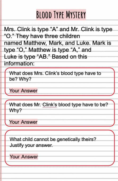Topic is about blood types.