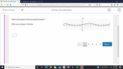 Please Help:
What is the period of the sinusoidal function?