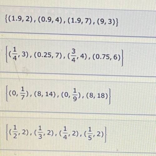 Which set of ordered pairs represents y as a function of x