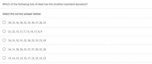 Which is the smallest standard deviation?