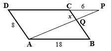 ABCD- parallelogram, If the perimeter of Triangle CPQ is 15cm, Find the perimeter of triangle BAQ,