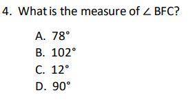 The measure of angle AFB = 78°