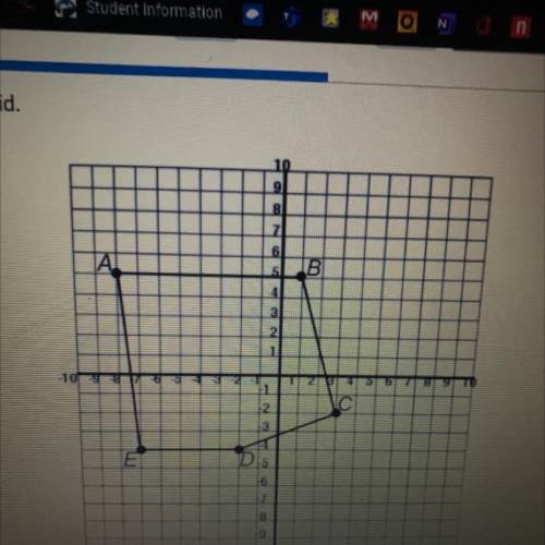 Polygon ABCDE is shown on the coordinate grid.

What is the perimeter of polygon ABCDE. to the nea