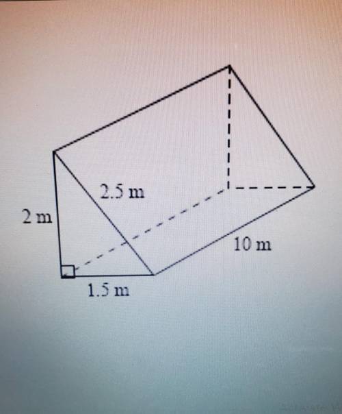 What is the total surface area of the triangular prism? Select one:

O 60m²O 30m²O75m²O 63m²​