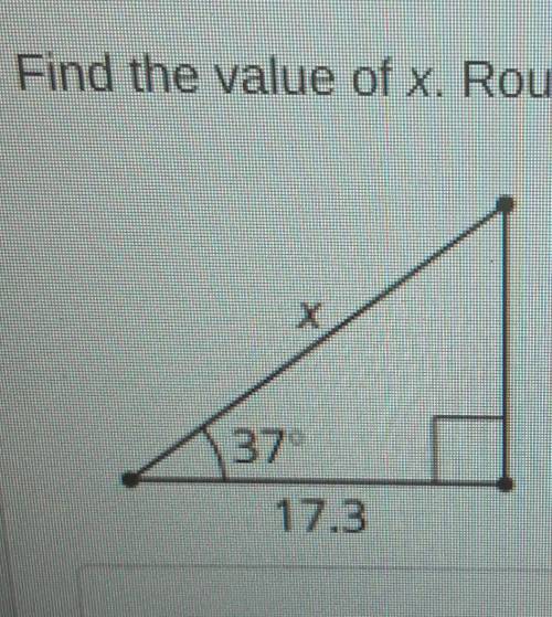 Find the value of x. Round to the nearest tenth. 37 17.3 units​