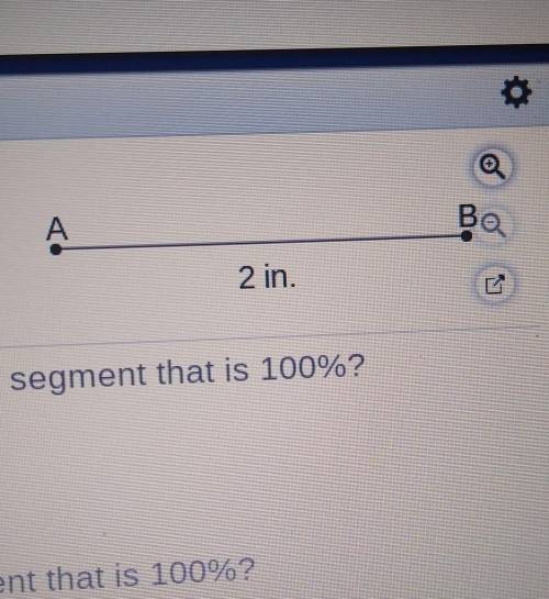 If line segment AB is 200%, what is the length of the line segment that is 100%?

_______inch(es)