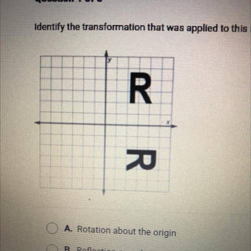 Identify the transformation that was applied to this letter

A. Rotation about the origin
B. Refle