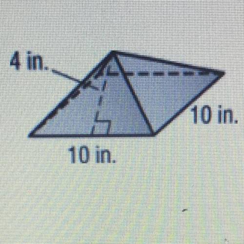 Find total surface area of the pyramid.

Answer choices 
A.144 inches squared 
B.1150 inches squar