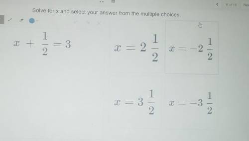 Solve for x and select your answer from the multiple choices.​