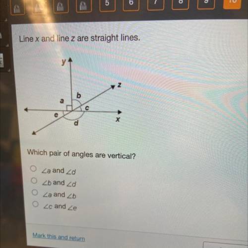 Need help please which pair of angles are vertical