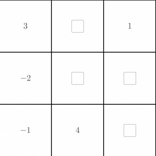 Complete the puzzle so that each row, column, and diagonal adds up to the same total.