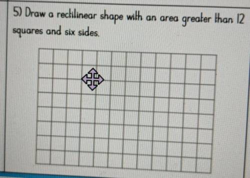 Draw a recliner shape with an area greater than 12 squares and has six sides.​