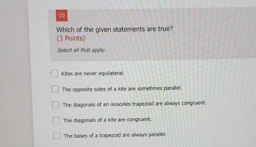Which of the given statements are true?​
