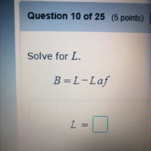 Please Help Solve For L