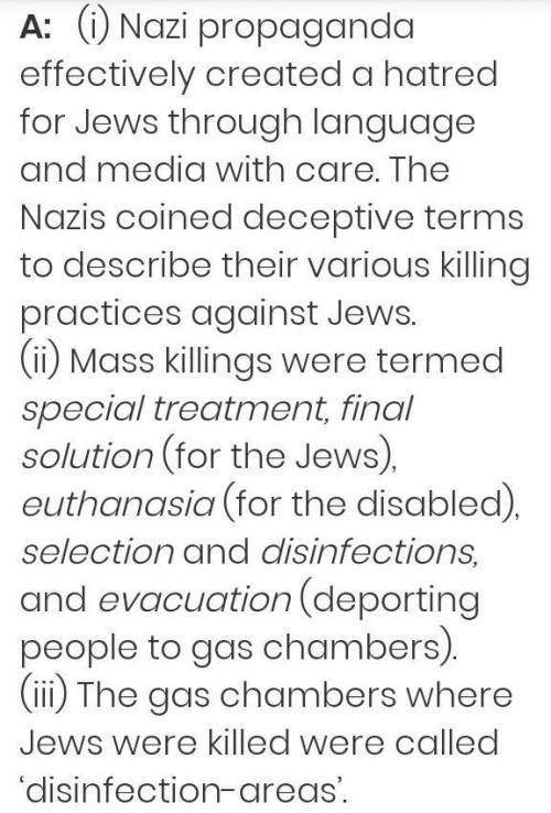 1) Explain why Nazi propaganda was effective in creating a hatred for Jews ​