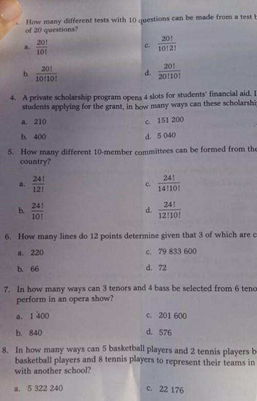 Answer all of the questions 1 through 8​