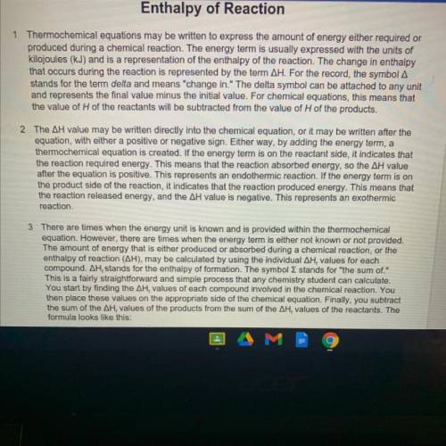 Paragraph 2 discusses two different types of thermochemical reactions. In one type of

reaction, t