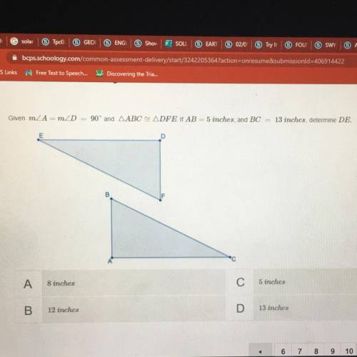 Triangles multiple choice