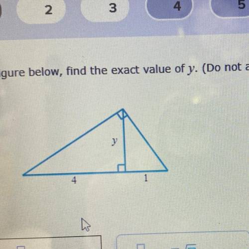 In the figure below, find the exact value of y.