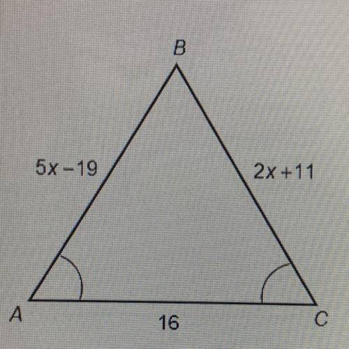 Find the perimeter of triangle ABC.
A. 10
B. 31
C. 47
D. 78