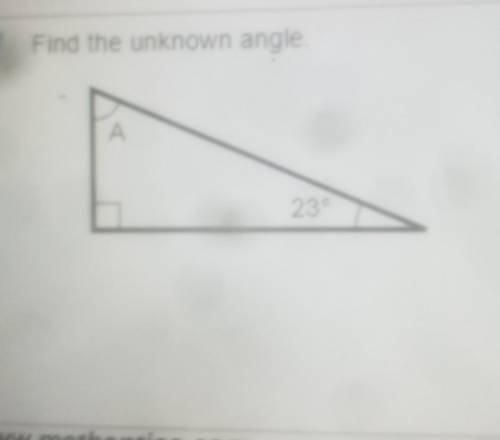 Find the unknown angle