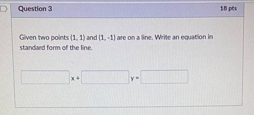 I NEED HELP! Write an equation in standard form of the line