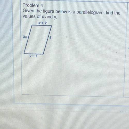 Find value of x and y