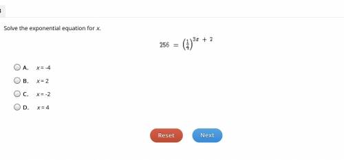 Solve the exponential equation for x.