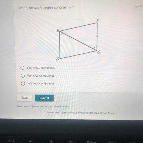 Are these two triangles congruent?