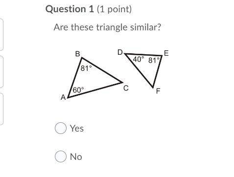 Please help!
Are these triangles similar?