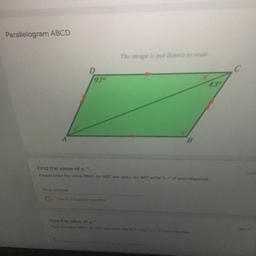 Parallelogram ABCD need help please 
Find the value of s and y