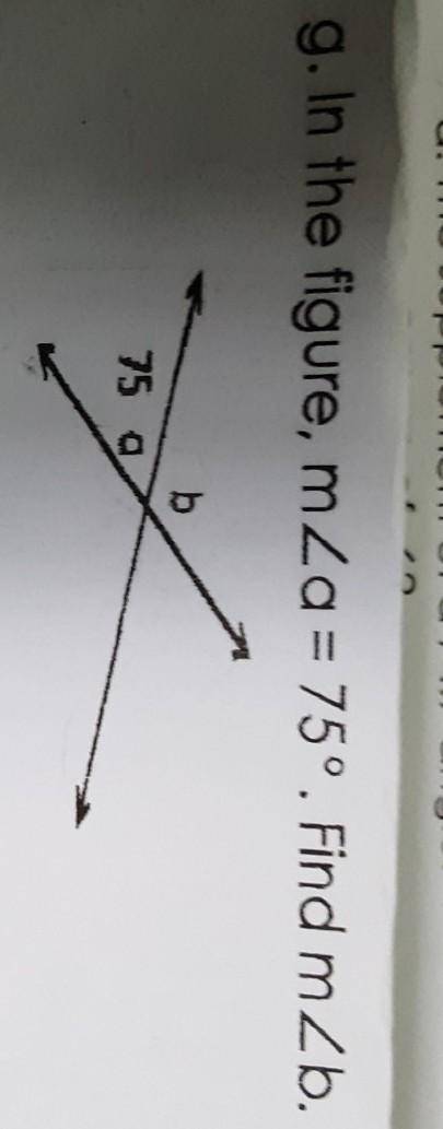 Inch figure,m<a=75°.find m<b​
