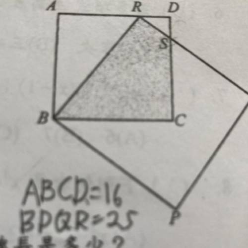 ABCD = 16
BPQR=25
What is the area of the shaded region?