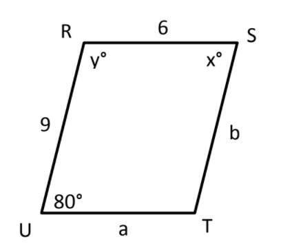 In the figure below, find the value of Y and X.

Options 
y = 80, x = 100
x = 80, y = 80
y = 100,