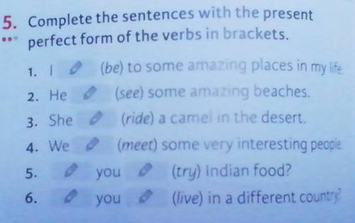 1.

Complete the sentences with the presentperfect form of the verbs in brackets.(be) to some amaz