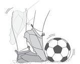 The person kicks the ball in the image below 20 meters. Suppose the soccer ball in the image is rep