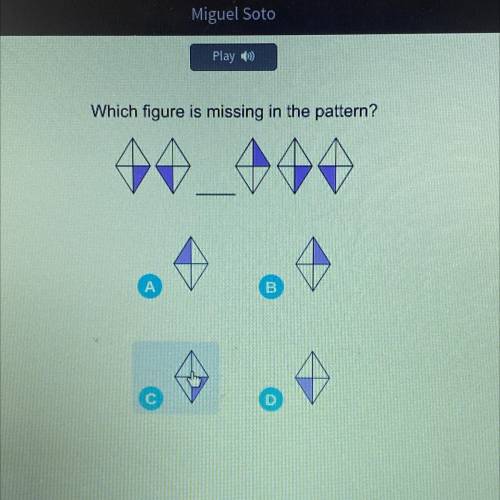 Which figure is missing in the pattern?