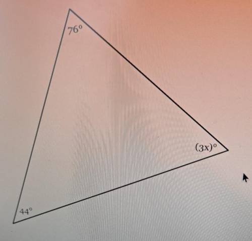The measures of the angles of a triangle are shown in the figure below.Solve for X.​