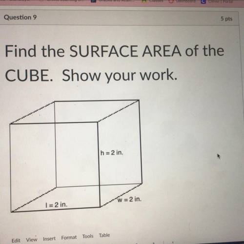 What’s the surface area of this cube