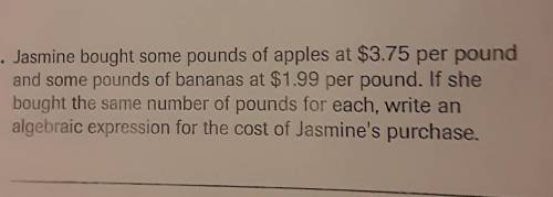 Jasmine bought some pounds of apples at $3.75 per pound and some pounds of bananas at $1.99 per pou