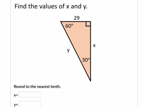 Round to the nearest tenth.
x= 
y=