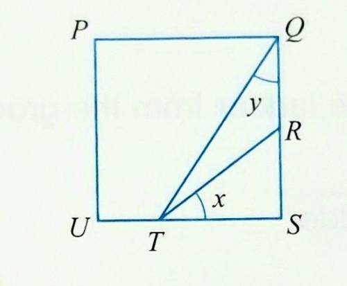 The diagram shows a square with the length of the side is 12 cm. It is given that TR = 10 cm and si