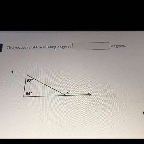 The measure of the missing angle is
degrees.