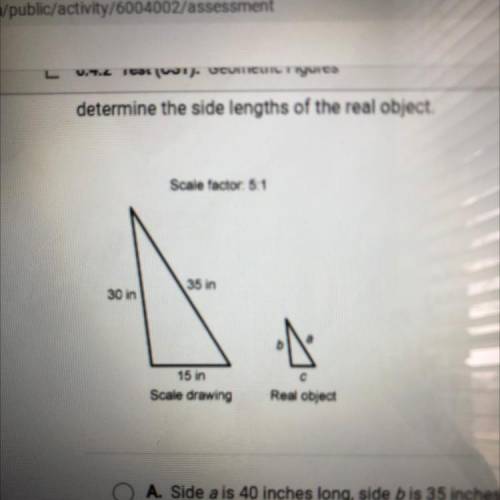Use the given scale factor and the side lengths of the scale drawing to

determine the side length