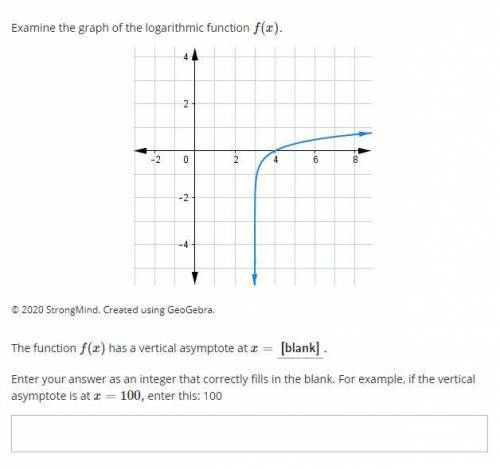 PLEASE HELP!
Examine the graph of the logarithmic function f(x)